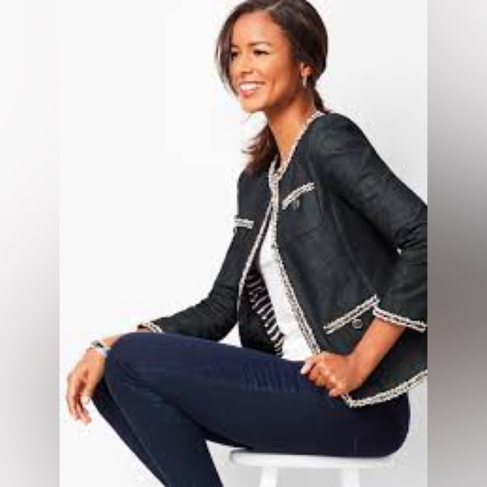 Talbots TWEED-FRINGE JACKET size 10